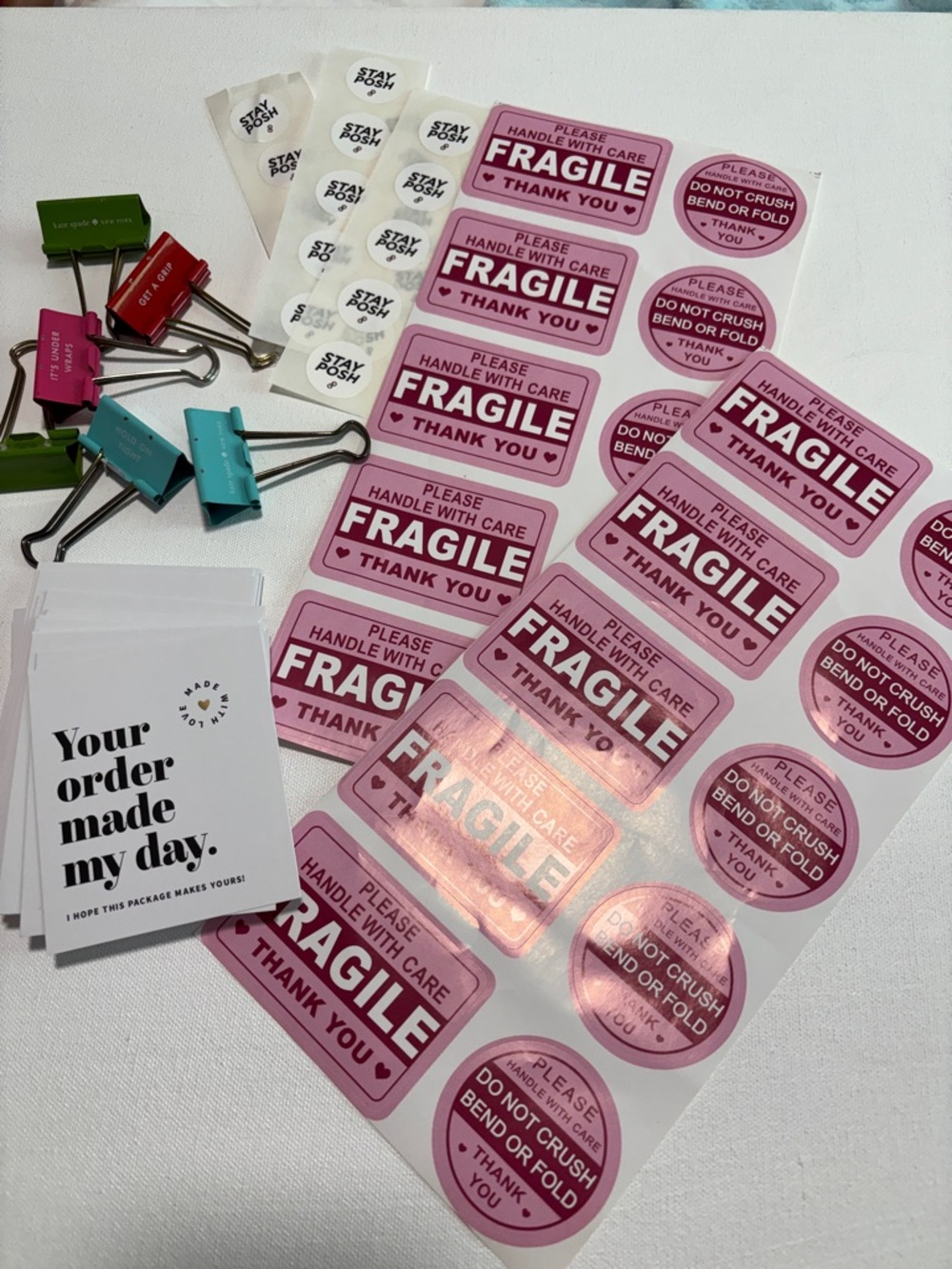 Fragile Handle With Care Sticker Pack - Pink